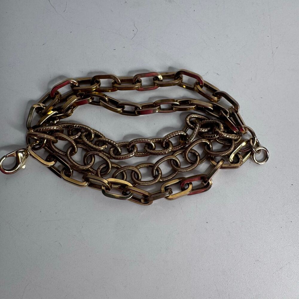 Vintage Y2K Layered Statement Gold Toned Bracelet 6”